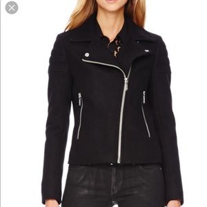 Michael Kors wool blend moto jacket